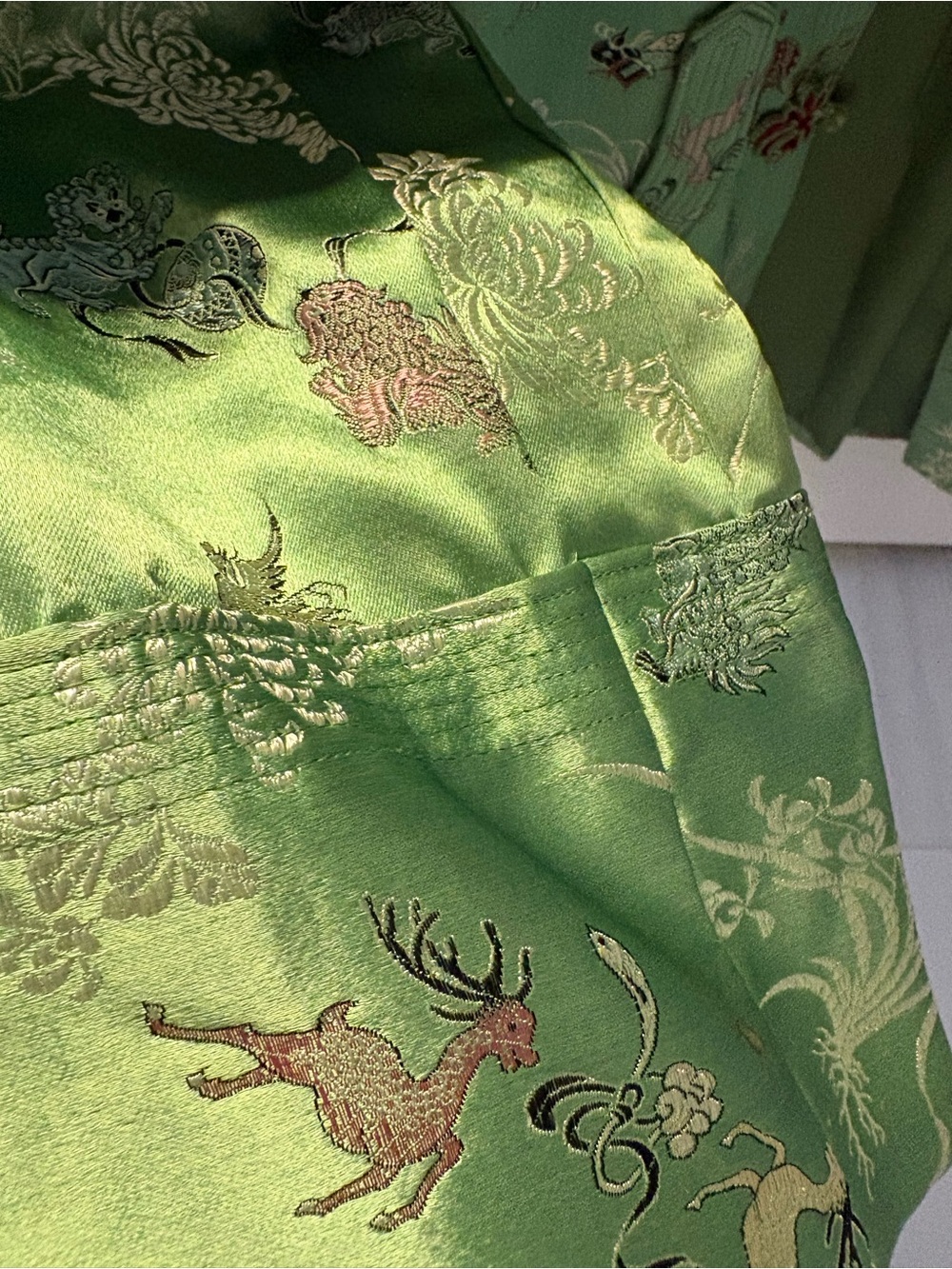 Vintage Green Embroidered Mandarin Collar Jacket - Picture 2 of 8